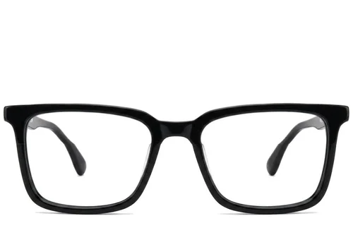 Lunettes rectangulaires en acétate noir #BS2012-0361