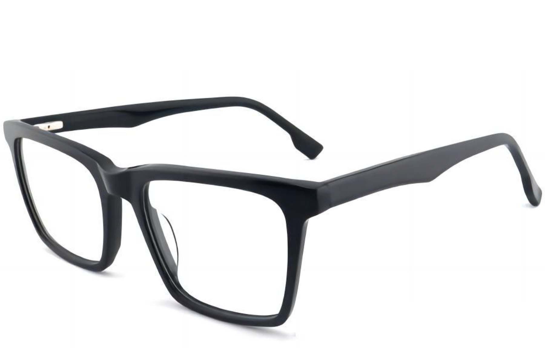 Rectangular Black Acetate Glasses #BS2012-0361