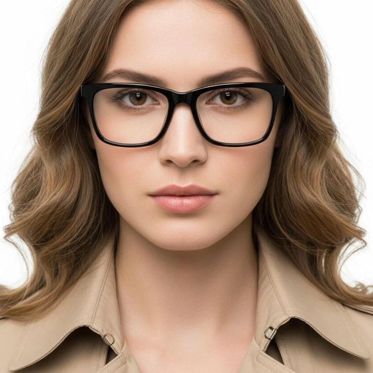 Rectangular Black Acetate Glasses #BS2012-0361