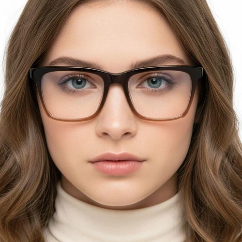 Rectangular Brown Acetate Glasses #BS2012-0362