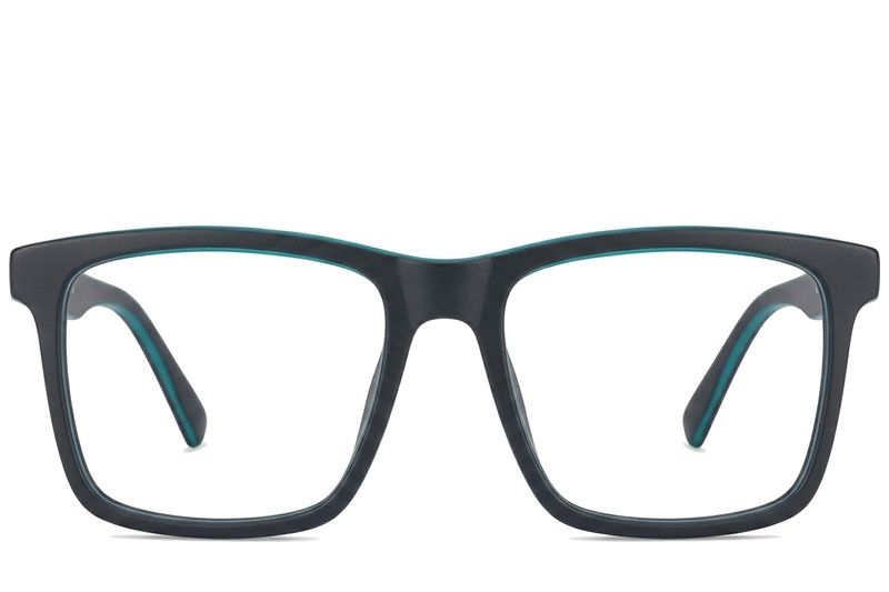 Rectangular Green Acetate Glasses #BS2012-0363
