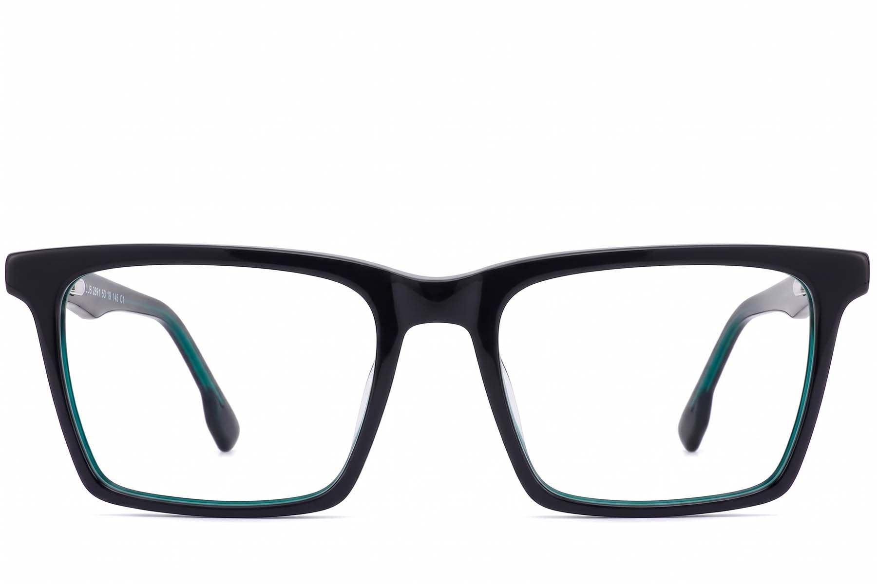 Gafas rectangulares de acetato verde #BS2012-0363