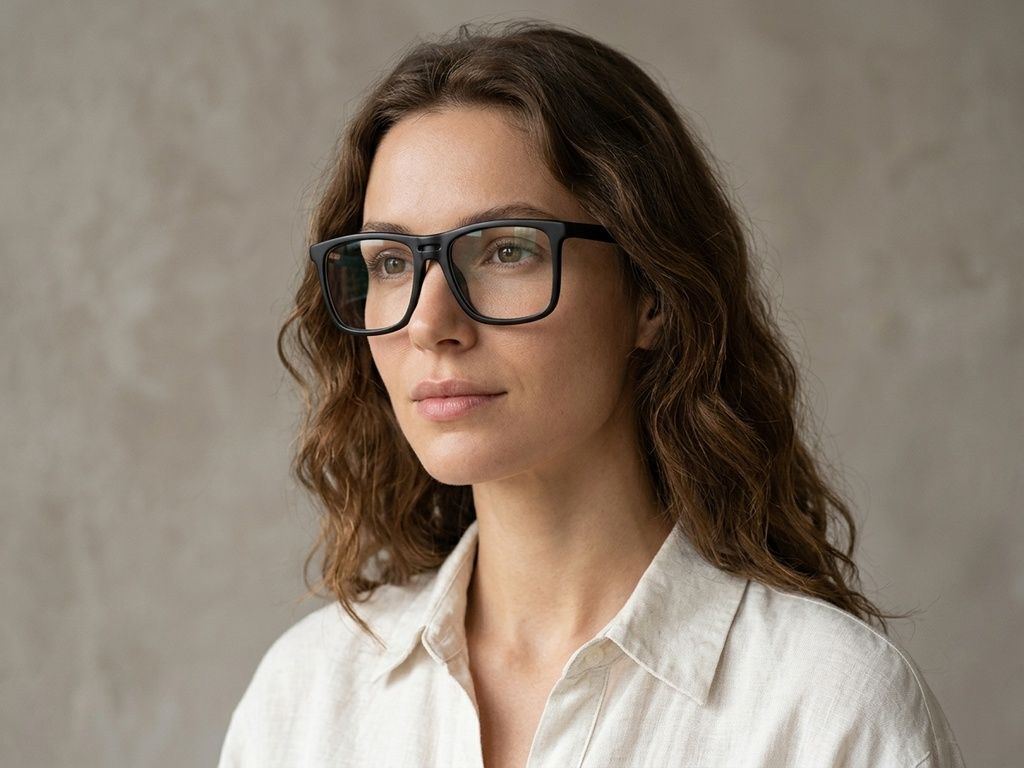 Gafas rectangulares de acetato negro #BS2012-0365