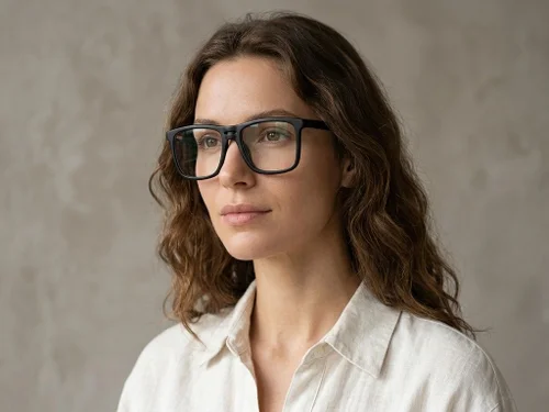 Lunettes rectangulaires en acétate noir #BS2012-0365