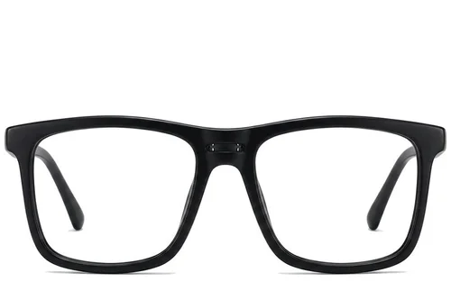 Lunettes rectangulaires en acétate noir #BS2012-0365