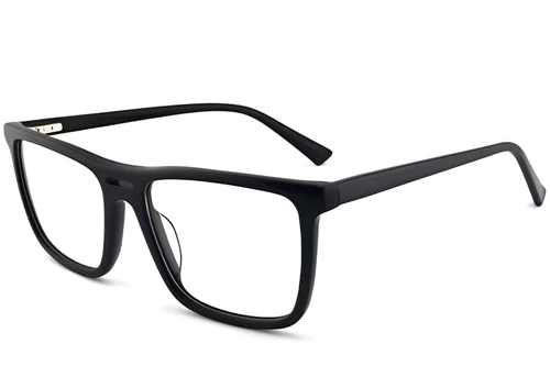 Rectangular Black Acetate Glasses #BS2012-0365