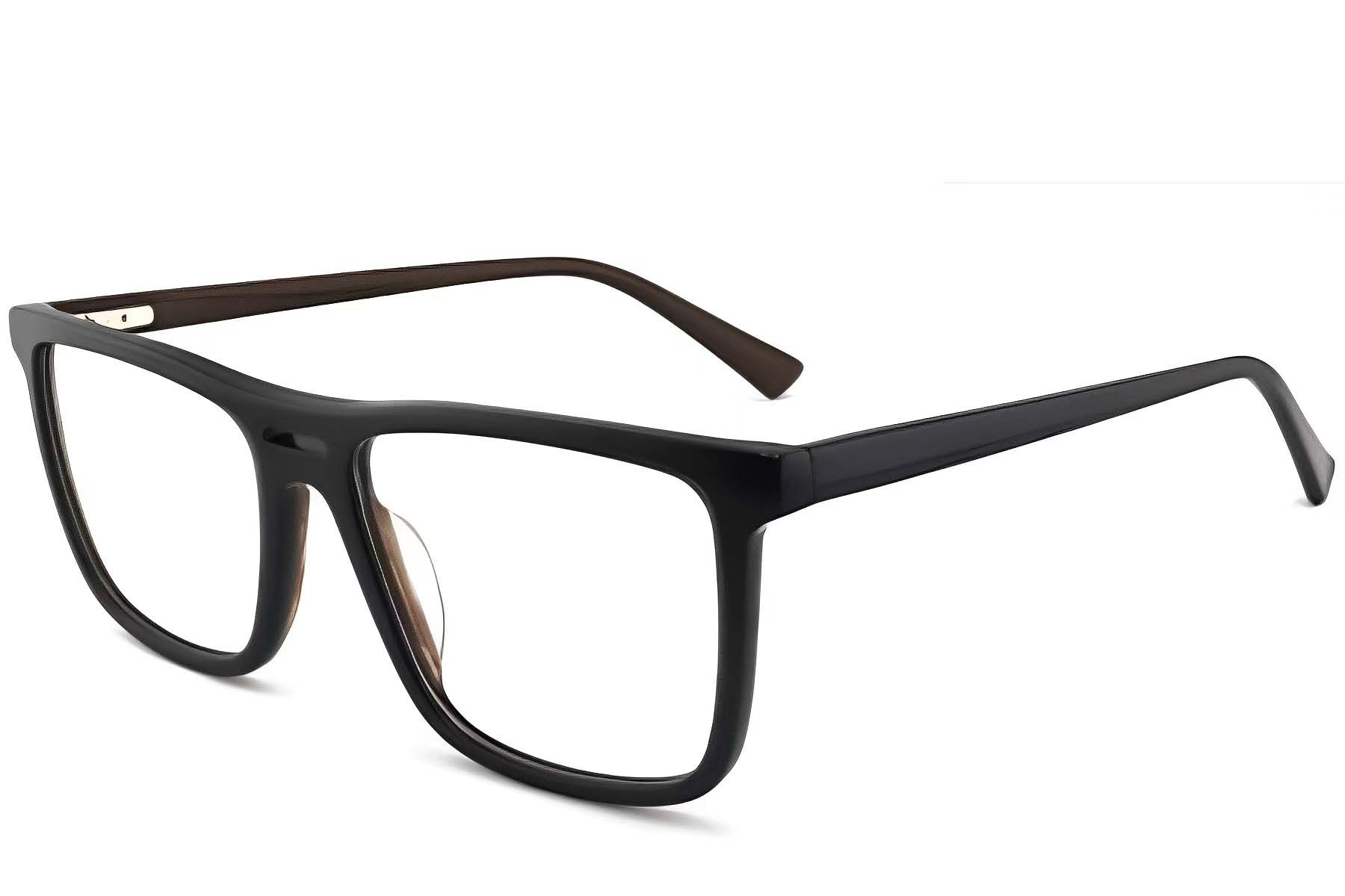 Rechteckige schwarze Acetatbrille #BS2012-0367