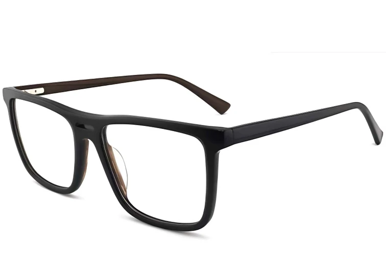 Lunettes rectangulaires en acétate noir #BS2012-0367