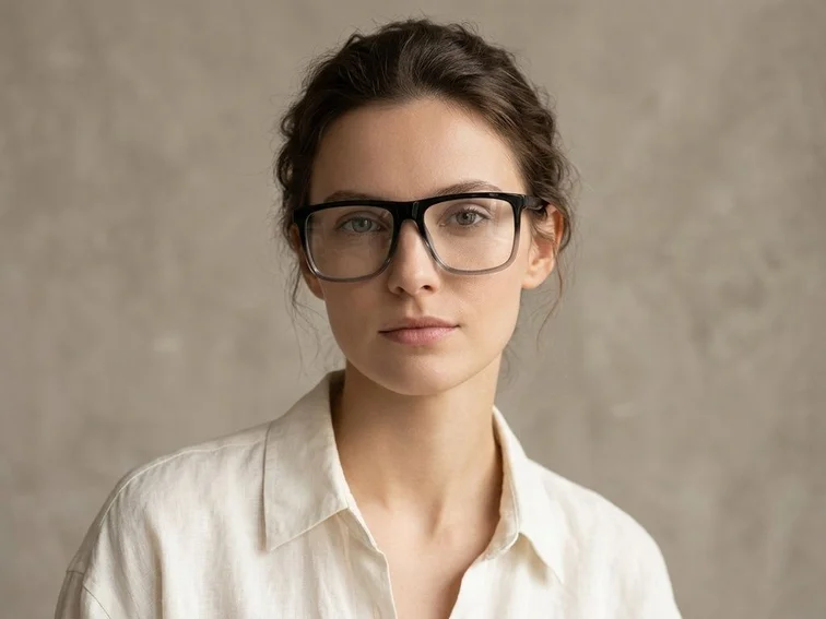 Rectangular Grey Acetate Glasses #BS2012-0368