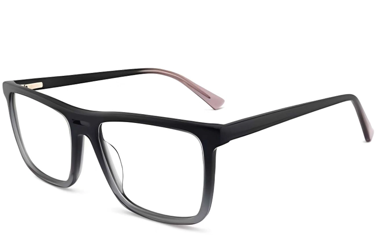 Rectangular Grey Acetate Glasses #BS2012-0368