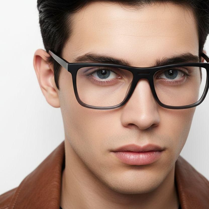 Rectangular Grey Acetate Glasses #BS2012-0368