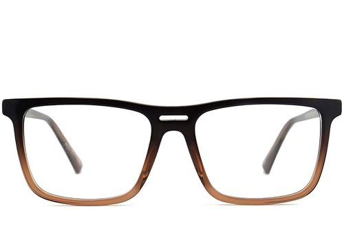 Lunettes rectangulaires en acétate marron #BS2012-0369