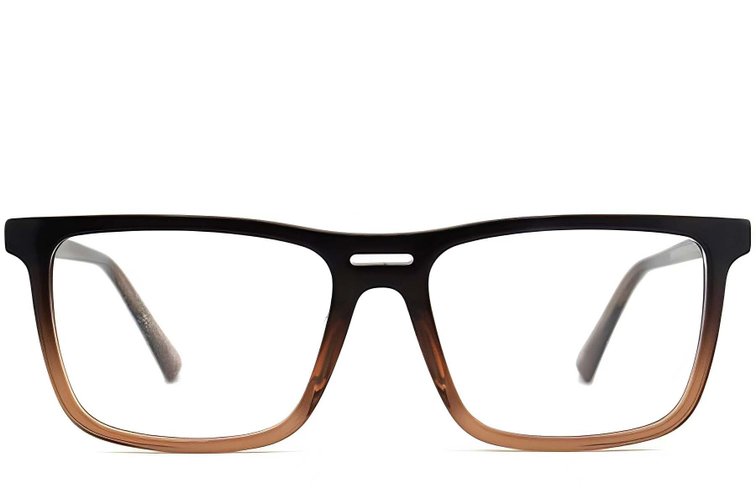 Lunettes rectangulaires en acétate marron #BS2012-0369