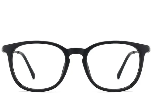 Lunettes ovales en acétate noir #BS2012-0370