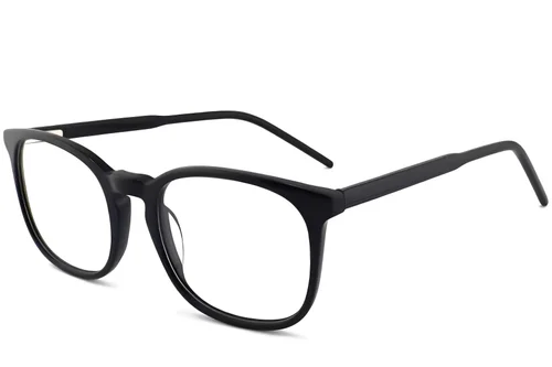 Lunettes ovales en acétate noir #BS2012-0370