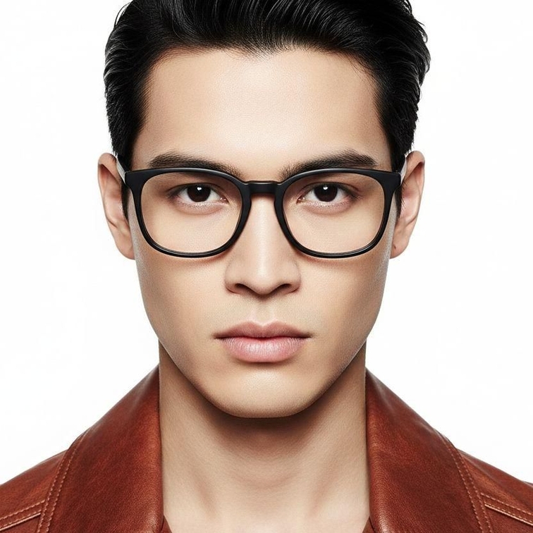 Oval Black Acetate Glasses #BS2012-0370