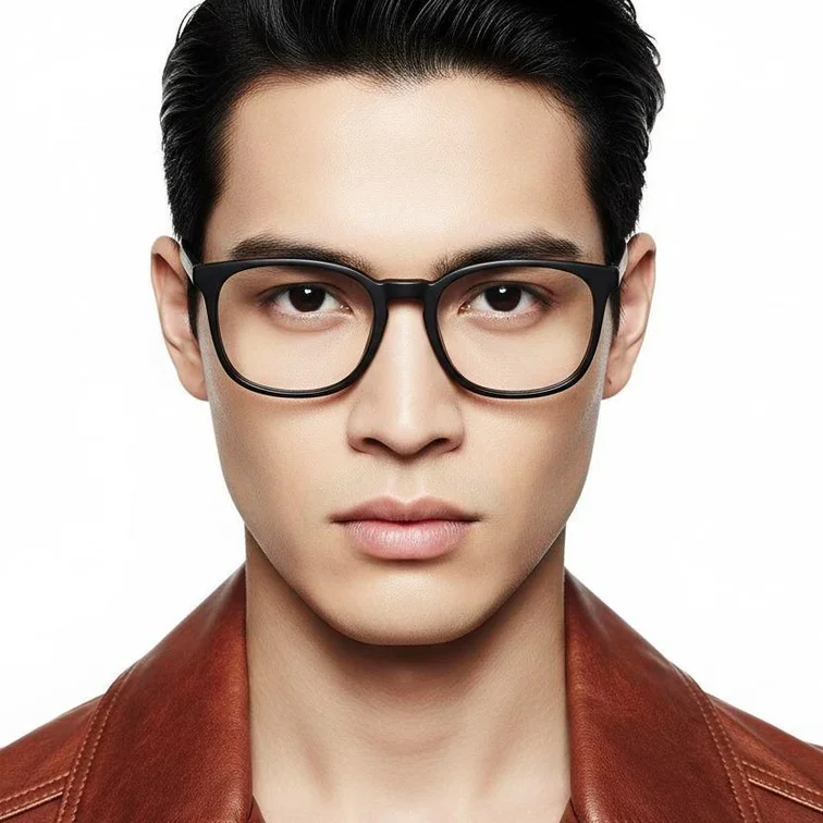 Gafas ovaladas de acetato negro #BS2012-0370