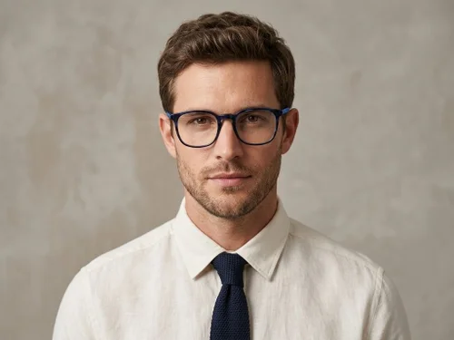 Lunettes ovales en acétate bleu #BS2012-0372