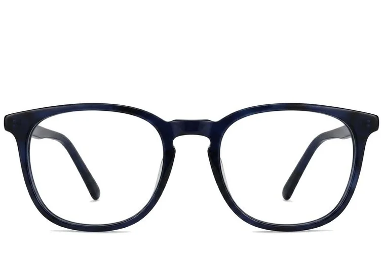 Lunettes ovales en acétate bleu #BS2012-0372