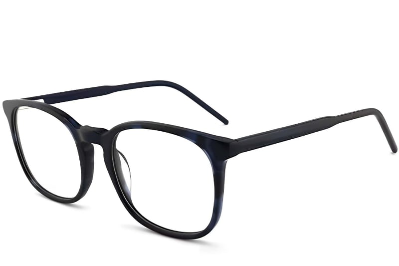Oval Blue Acetate Glasses #BS2012-0372
