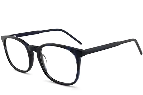 Lunettes ovales en acétate bleu #BS2012-0372