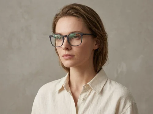 Lunettes ovales en acétate gris #BS2012-0373