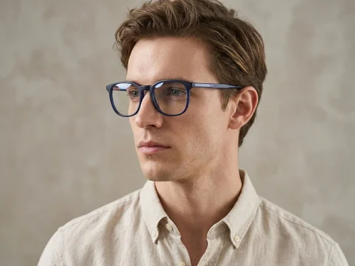 Lunettes ovales en acétate bleu n° BS2012-0374
