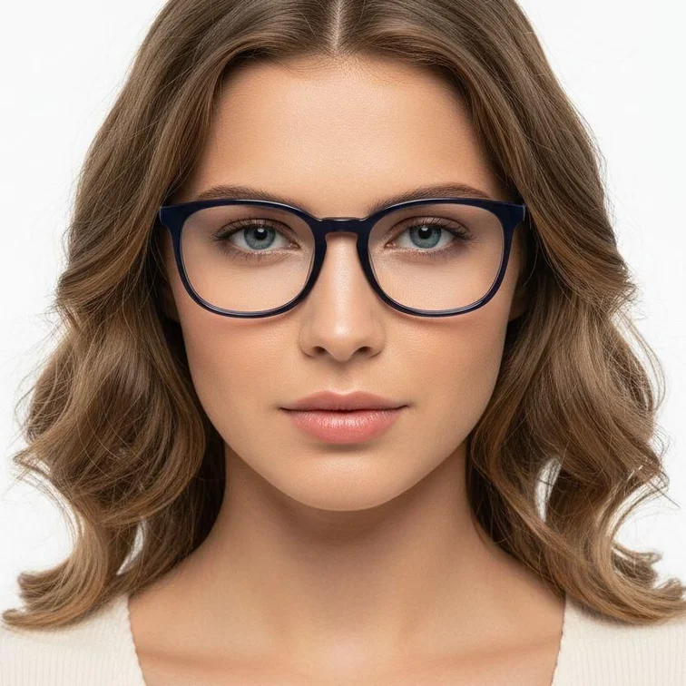 Oval Blue Acetate Glasses #BS2012-0374