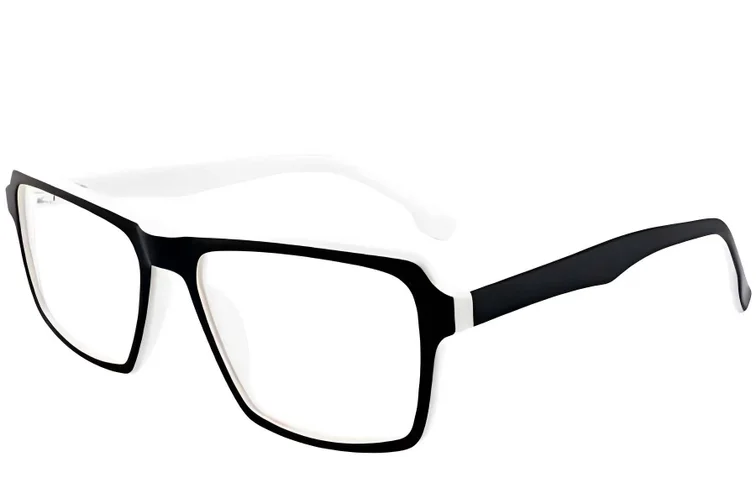 Verres rectangulaires en acétate blanc #BS2012-0376