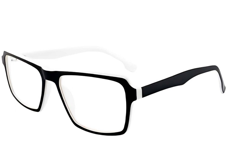 Rectangular White Acetate Glasses #BS2012-0376