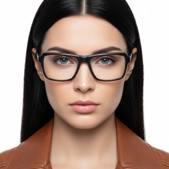 Rechthoekige blauwe acetaatbril #BS2012-0377