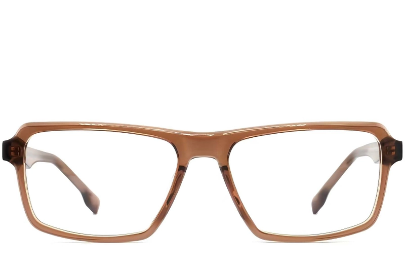 Rectangular Brown Acetate Glasses #BS2012-0379