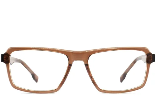 Lunettes rectangulaires en acétate marron #BS2012-0379