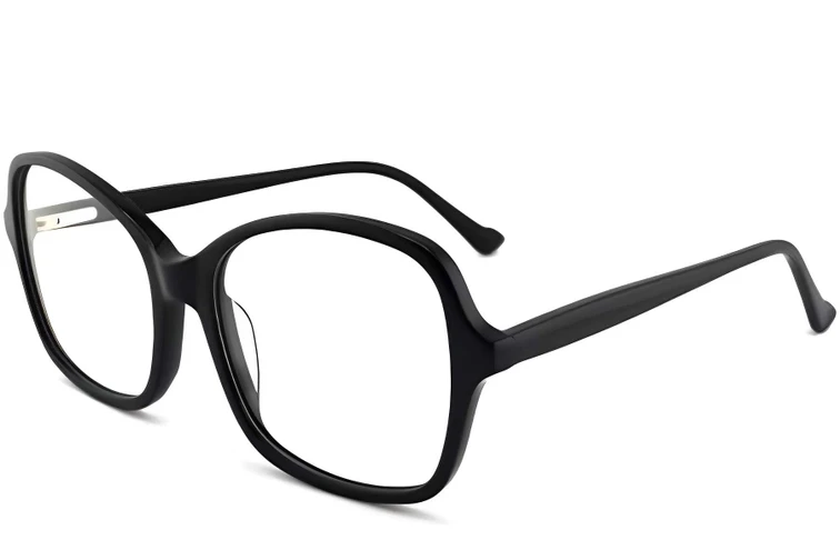 Schmetterlingsbrille aus schwarzem Acetat #BS2012-0380