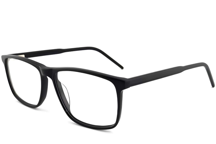 Rectangular Black Acetate Glasses #BS2012-0385