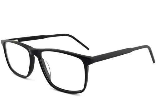 Lunettes rectangulaires en acétate noir #BS2012-0385