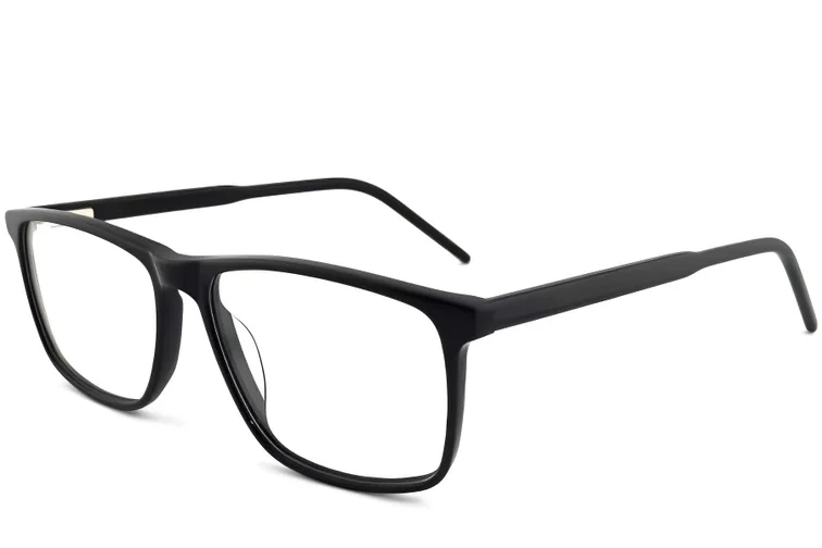 Lunettes rectangulaires en acétate noir #BS2012-0385