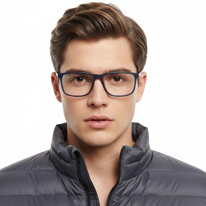 Rectangular Blue Acetate Glasses #BS2012-0387