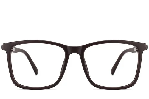 Lunettes rectangulaires en acétate marron #BS2012-0388