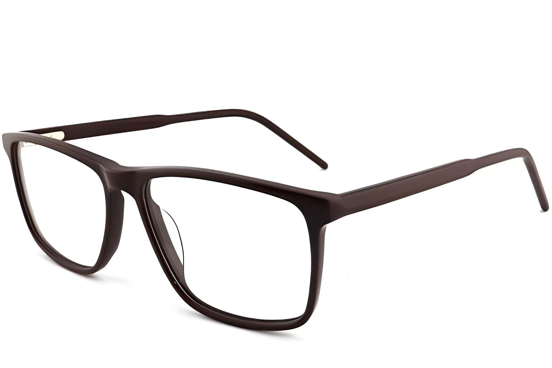 Rectangular Brown Acetate Glasses #BS2012-0388