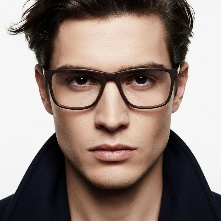 Rectangular Brown Acetate Glasses #BS2012-0388