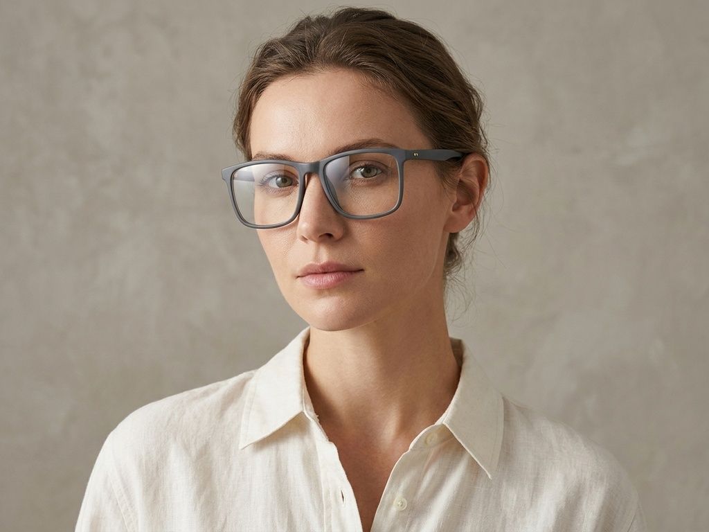 Gafas rectangulares de acetato gris #BS2012-0389