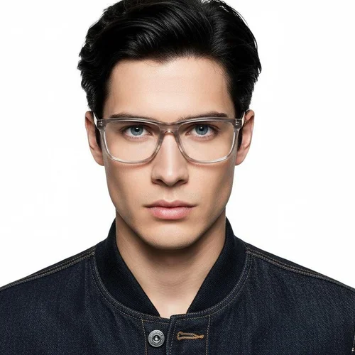Lunettes rectangulaires en acétate gris #BS2012-0395