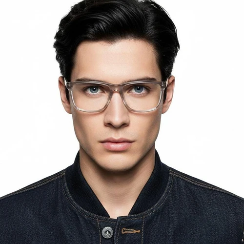 Rectangular Grey Acetate Glasses #BS2012-0395