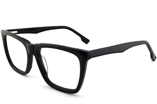 Lunettes rectangulaires en acétate noir #BS2012-0396