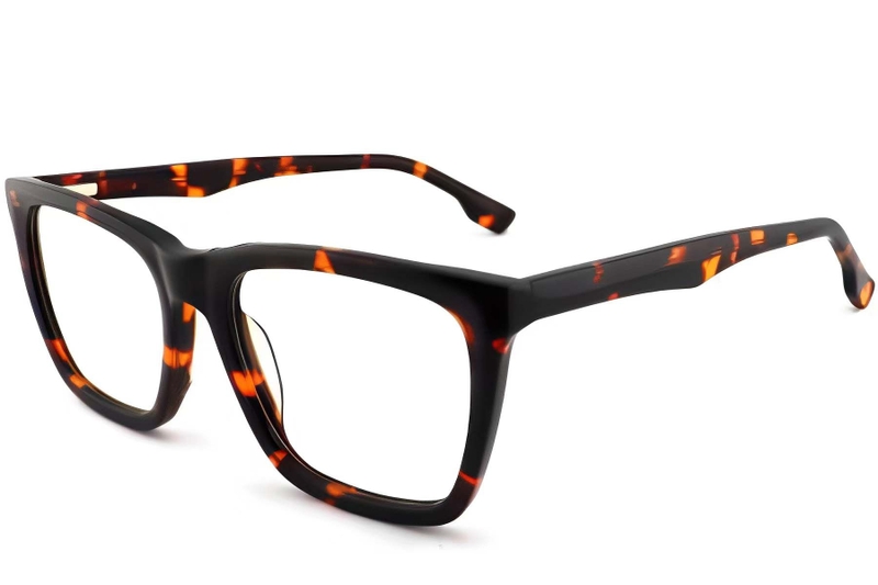 Rectangular Tortoiseshell Acetate Glasses #BS2012-0400