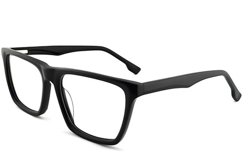 Lunettes rectangulaires en acétate noir #BS2012-0401