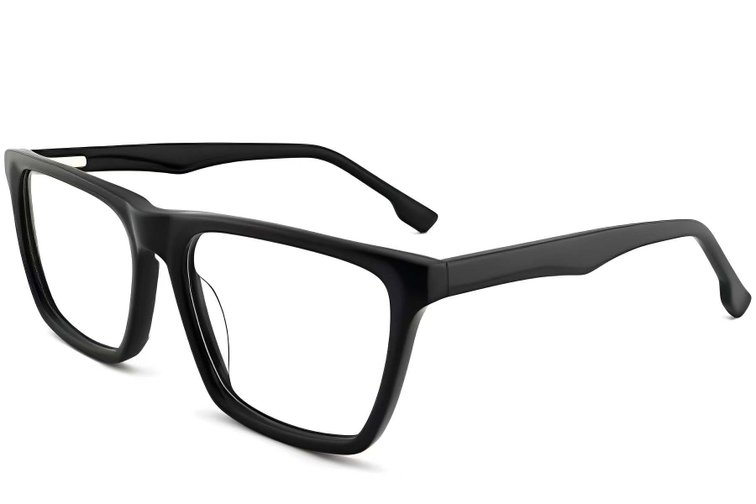Rectangular Black Acetate Glasses #BS2012-0401