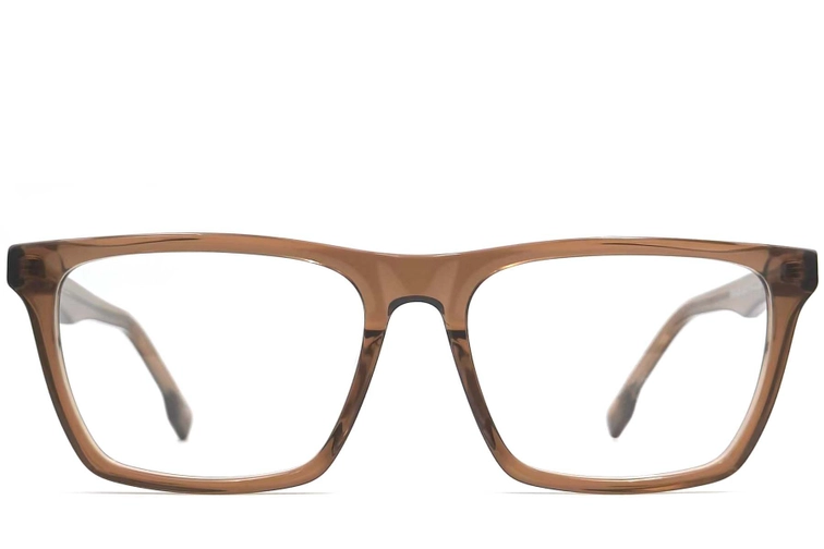 Rectangular Brown Acetate Glasses #BS2012-0402