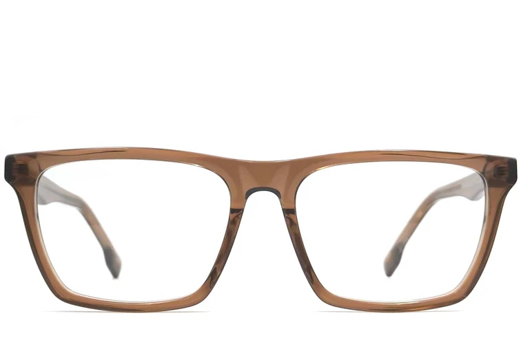 Gafas rectangulares de acetato marrón #BS2012-0402